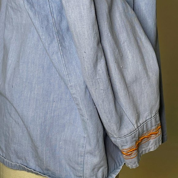 Vintage 70s La Fiesta Boho Hippie Embroidered Birds & Flowers Collared Shirt - Picture 9 of 14